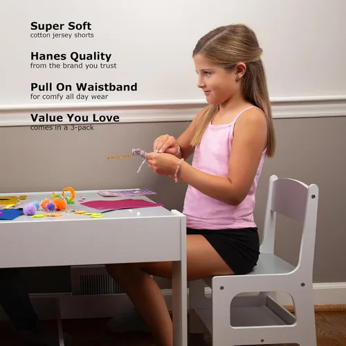 Miniatura 2 de Hanes pantalón corto de jersey para niña (paquete de 3).