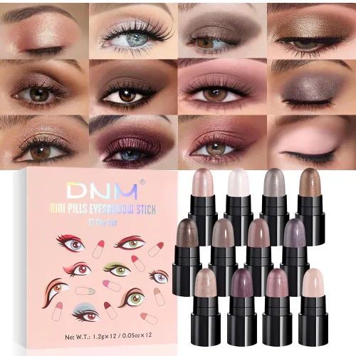 Miniatura 24 de evpct - Juego de lápices de sombra en crema para ojos, a granel, morado claro y violeta brillante, 2 unidades, 08+09 Juego de 2 piezas: morado claro