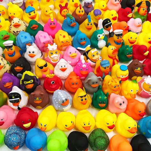 Miniatura 6 de Paquete de 50 patos de goma a granel, surtido de patos para Jeep Ducking Floater Duck Juguetes de Baño Recuerdos de Fiesta