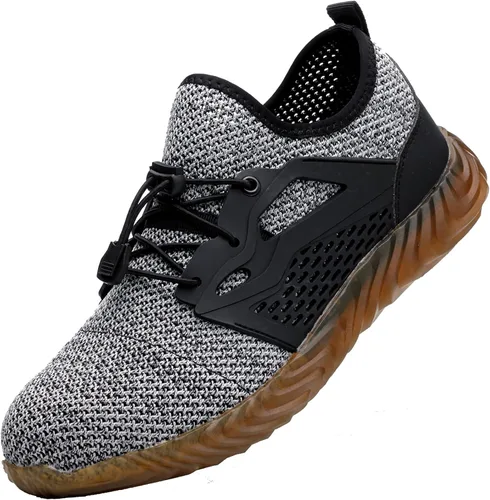 Miniatura 14 de SUADEX Zapatos deportivos con punta de acero para hombres y mujeres, indestructibles, ligeros, cómodos, antideslizantes, puntera compuesta