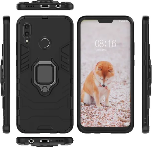 Miniatura 4 de LuluMain Compatible con Huawei Nova3, soporte de anillo de metal, a prueba de golpes, parachoques duro