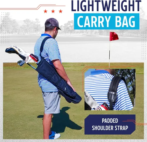 Miniatura 3 de Murray Sporting Goods Bolsa de golf para el domingo Bolsa de golf negra ligera de viaje con correa acolchada para el hombro para práctica de campo