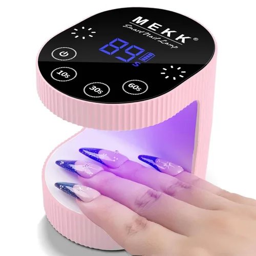 Miniatura 13 de MEKK Mini luz UV inalámbrica para uñas de gel – Mini lámpara de uñas LED UV recargable de 24 W con control táctil y sensor automático, pequeña