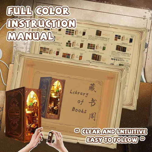 Miniatura 4 de Flever Kit en Miniatura DIY Book Nook para Casa de Muñecas, Decoración de Inserto DIY Booknook para Estantería, Kit en Miniatura de Madera 3D