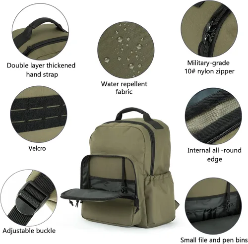 Miniatura 7 de Mochila táctica para computadora portátil de viaje para hombres, mochila de trabajo grande y resistente, aprobada por aerolíneas, mochila