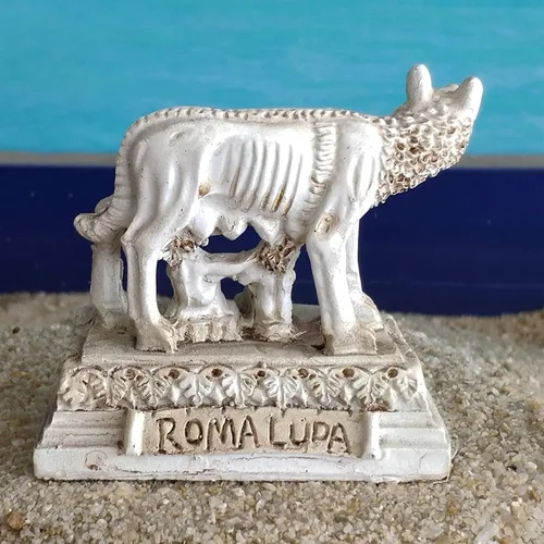 Miniatura 4 de Estatuas de lobo de la antigua Roma pequeña escultura de reptil acuario terrario pecera decoraciones adorno tortuga lagartija tanques decoración