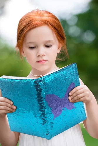 Miniatura 3 de GINMLYDA Diario de lentejuelas para niñas de 8.5 x 5.5 pulgadas, 160 páginas rayadas para niñas, cuaderno reversible de mariposa con secuencia
