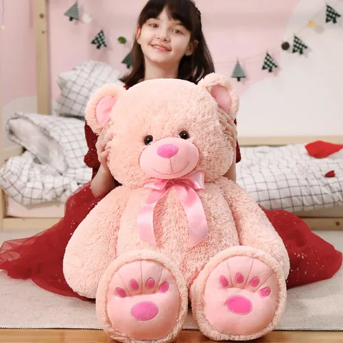 Miniatura 13 de MorisMos Oso de Peluche Azul Gigante, Peluche Grande de 36 pulgadas para Baby Shower, Oso de Tamaño Real para Niños, Niñas, Novia en Cumpleaños, San