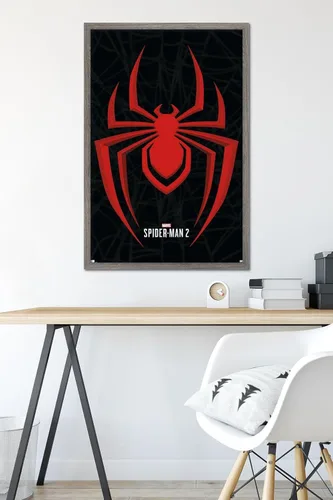 Miniatura 6 de Trends International Marvel's Spider-Man 2 - Póster de pared con icono de Miles Morales, 22.37 x 34.00 pulgadas, versión enmarcada de madera