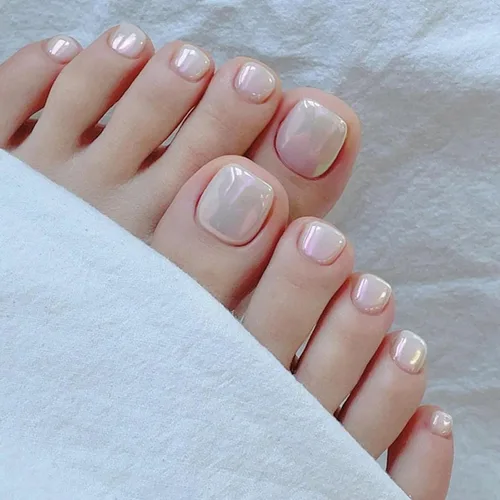 Miniatura 8 de Uñas postizas a presión con punta francesa blanca, uñas postizas cuadradas con diamantes de imitación, acrílico, rosa, polvo de purpurina, puntas