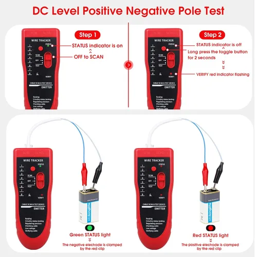 Miniatura 7 de Probador de cables de red, probador de cables multifunción RJ45 RJ11 para colación de cables, colación de mantenimiento de red, prueba de línea