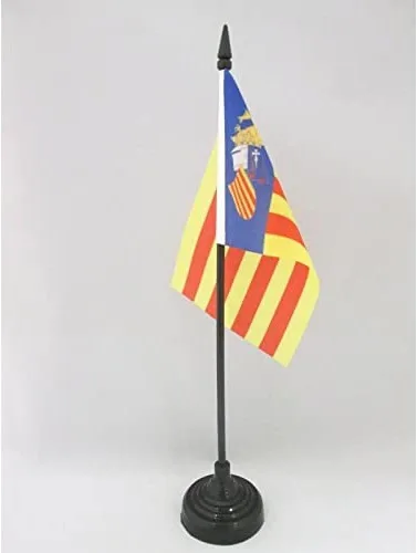 Miniatura 88 de Bandera de mesa de Andalucía 4'' x 6'' - Bandera de escritorio de la región española de Andalucía 5.9 x 3.9 in - Barra y base de plástico negro - AZ