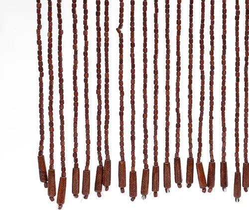 Miniatura 7 de Cortina de madera de bambú natural con cuentas de 52 hebras de madera para colgar, divisor decorativo hecho a mano, bohemio, de madera, para puerta