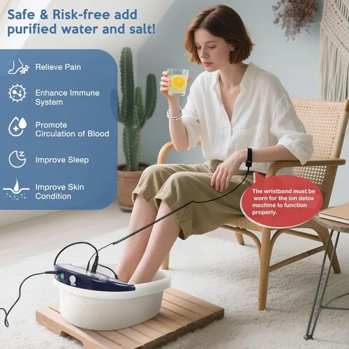 Miniatura 4 de Máquina de desintoxicación iónica de baño de pies, limpieza iónica de baño de pies, pantalla LED spa con cinturón calentado, correa de muñeca