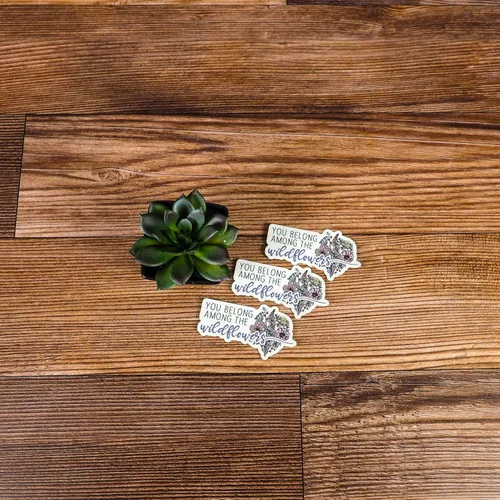 Miniatura 7 de Calcomanía de flores silvestres con texto en inglés "You Belong Among the Wildflowers", bonitas calcomanías de flores para hidromatraz, calcomanía