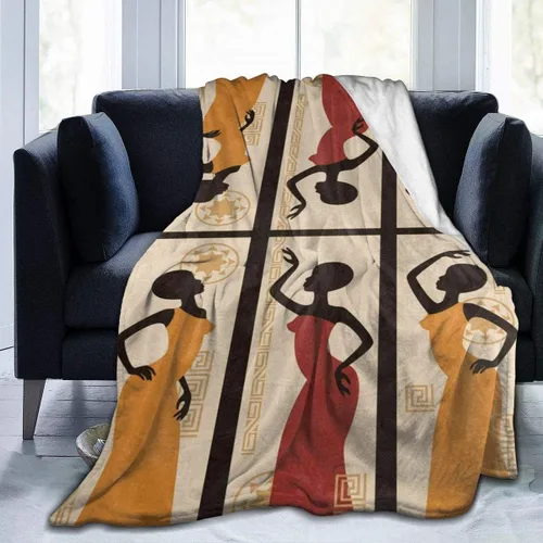 Miniatura 20 de Ouqiuwa Hermosa manta vintage para mujeres afroamericanas, manta de franela de microfibra de felpa de 40 x 30 pulgadas para cama, sofá, campamento