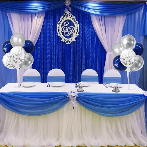 Miniatura 7 de TONIFUL Juego de 6 centros de mesa de globos de color azul marino y plateado para mesa, kit de arco de globos para decoraciones de graduación 2026