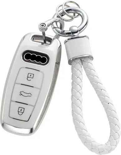 Miniatura 20 de YO&YOYE - Funda para llavero Ford con llavero, protector de llavero de TPU suave para F150 Explorer Mustang Edge Lincoln MKZ MKX MKC