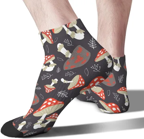 Miniatura 2 de devor Crew Socks Short for Men's Socks Short Socks Trendy Mushrooms Funny Mushrooms Magic Mushrooms Plant Forest Sock