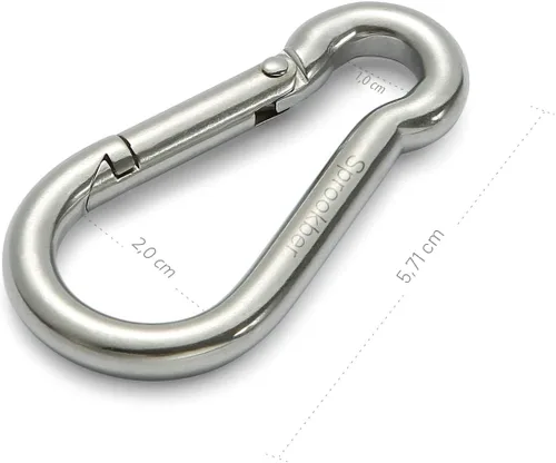 Miniatura 2 de sprookber Mosquetón de gancho de resorte de acero inoxidable - 304 clips de acero inoxidable, juego de 6