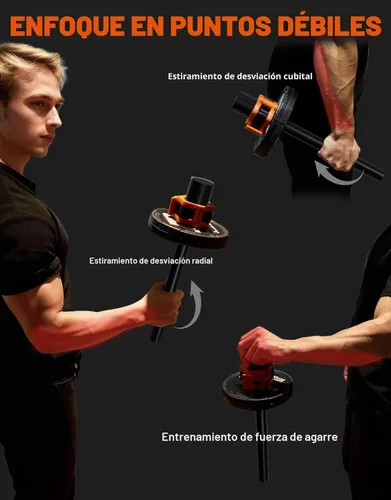 Miniatura 3 de Fitarc Wrist Bar,Forearm Strengthener,Wrist Curl Bar,Grip Strength Trainer, Wrist Bar,Wrist Rotation Exerciser,Wrist Forearm Strengthener Barra