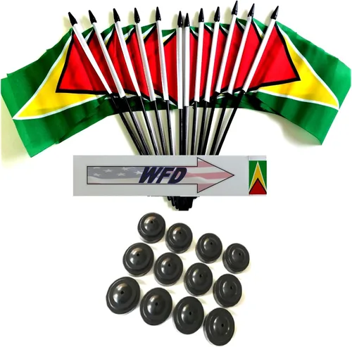 Miniatura 20 de Paquete de 12 banderas de escritorio de oficina en miniatura de poliéster Afganistán de 4 x 6 pulgadas y pequeñas banderas de mesa, 1 docena de mini