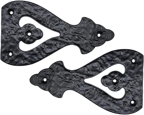 Miniatura 20 de Adonai Hardware Alleluia - Bisagras delanteras de hierro fundido antiguo (3.2 pulgadas x 10 unidades, negro mate) para puertas de granero, puertas