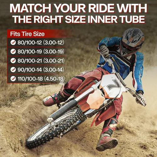 Miniatura 2 de Tubo interior de repuesto para motocross 3.00-21 con vástago de válvula TR4, tubos interiores de goma butílica de alta resistencia 80/100-21, 0.11