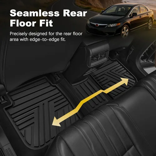Miniatura 4 de Alfombrillas para Honda Civic Sedan 2006, 2007, 2008, 2009, 2010, 2011, protección para todo tipo de clima, resistentes y antideslizantes