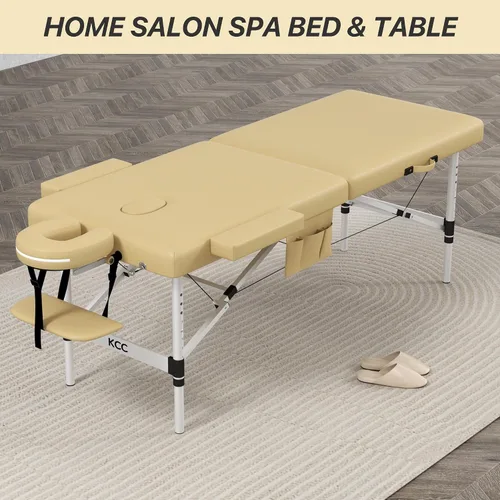 Miniatura 2 de KCC Mesa de Masaje Portátil de Espuma Viscoelástica, Cama de Tatuajes Plegable para Pestañas, Altura Ajustable, 28 Pulgadas de Ancho, Accesorios