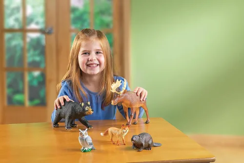 Miniatura 4 de Animales del bosque grandes de Learning Resources - Habilidades motoras finas para niños, figuras escolares para niños, Montessori para niños