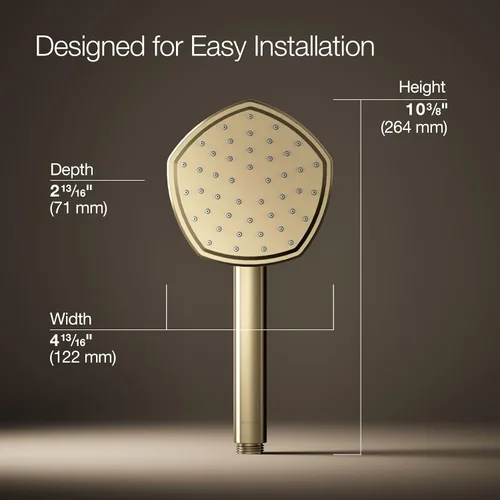 Miniatura 3 de Kohler 27052-G-AF Occasion® Ducha de mano de una sola función, 1.75 gpm, oro francés vibrante