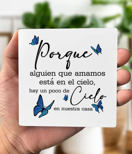 Miniatura 3 de Placa de madera de condolencia, regalo religioso español para la pérdida de un ser querido, soporte de madera, letrero de estilo español, regalo