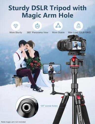 Miniatura 2 de Trípode profesional de 78 pulgadas para cámara Victiv, trípode monópode de aluminio para cámara DSLR, telescopio terrestre, telescopio, binoculares