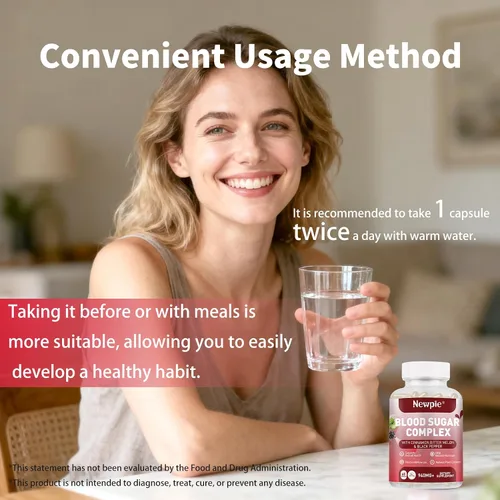 Miniatura 5 de Suplemento complejo de azúcar en la sangre, natural con 20 hierbas activas y vitaminas, incluyendo canela, melón amargo, pimienta negra, regaliz