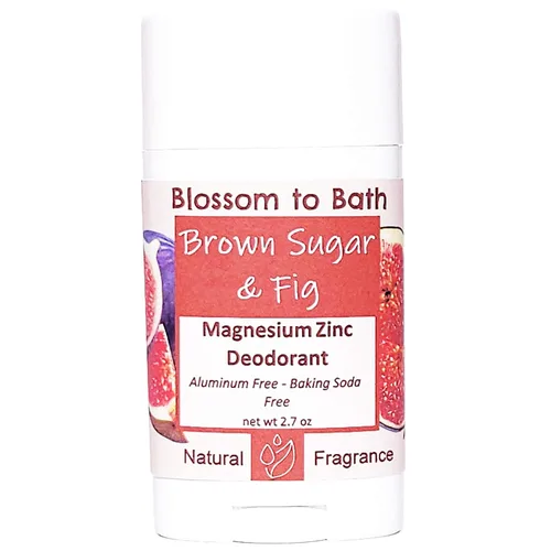 Desodorante de zinc y magnesio de azúcar moreno e higos (2.7 onzas), fragancia natural, dura todo el día con un rico aroma afrutado
