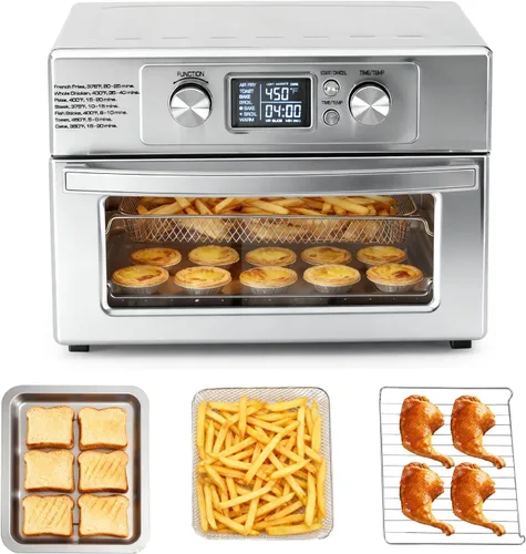 Miniatura 11 de OLIXIS Horno tostador, 29.6 cuartos de galón, freidora de aire y horno tostador, 12 en 1 con sonda inteligente, asar, hornear, tostar y ajustes
