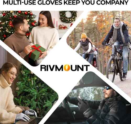 Miniatura 7 de rivmount Guantes ligeros de invierno para correr, pantalla táctil y forro térmico antideslizante, cálido guantes térmicos, clima fresco, conducción