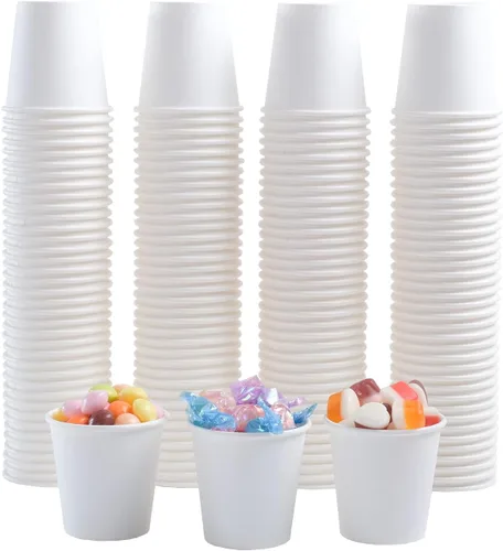 Miniatura 15 de Lamosi Paquete de 300 vasos de papel de 8 onzas, tazas de café desechables, tazas de café de papel de 8 onzas, taza blanca para bebidas