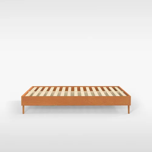 Miniatura 7 de Plataforma moderna para cama - Diseño de madera maciza - Fabricado en Estados Unidos - Fácil de armar, Madera, almendra