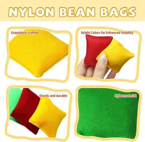 Miniatura 5 de Puf pequeños y coloridos de nailon para juegos de lanzamiento de manos, duraderos para niños y exteriores, bolsas de lanzamiento para aula, patio