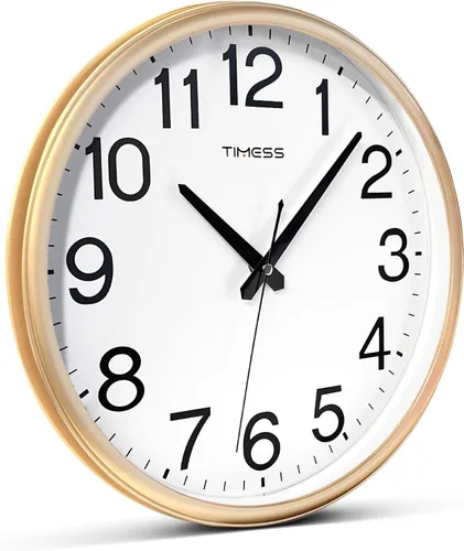 Miniatura 4 de Reloj de pared, esfera grande de 11 pulgadas sin tic-tac silencioso operado por batería analógico de calidad, movimiento ultra silencioso de cuarzo
