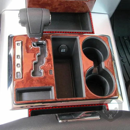 Miniatura 3 de 2 piezas de caja de almacenamiento para palanca de cambios, marco de fibra de carbono suave real para interior de coche, cubierta de cenicero, tira