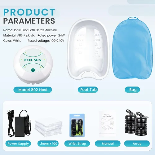 Miniatura 2 de LeCuag Máquina de desintoxicación de baño de pies iónico, máquina portátil de desintoxicación de pies, sistema de baño de limpieza iónica con bolsa
