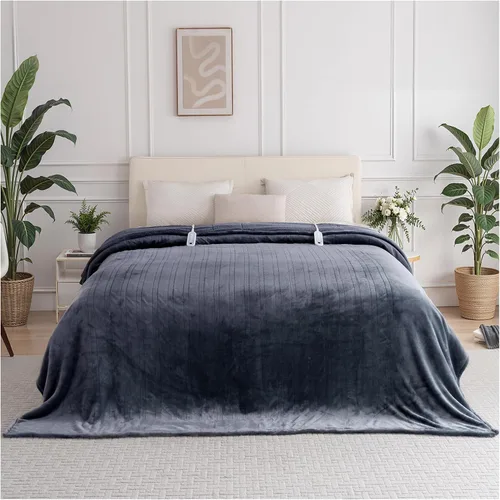 Miniatura 10 de Manta Térmica Eléctrica Tamaño Full 72''x84'', Manta Térmica de Franela de Doble Capa con Apagado Automático de 10 Horas y 8 Ajustes de Calor, Manta