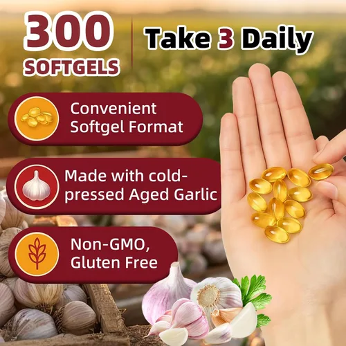 Miniatura 7 de Extracto de ajo añejo: 2 años de suplementos de ajo fermentado 4 en 1 sin olor con saúco, vitamina E y zinc para apoyo cardíaco e inmunológico