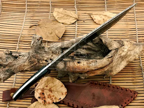 Miniatura 5 de HUNTEX - Cuchillo Kukri táctico zombi exclusivo de Damasco legendario Cuchillo Kukri táctico zombi de alta calidad 20 pulgadas de largo
