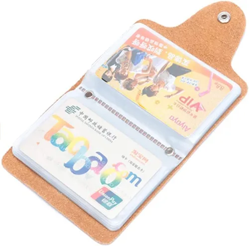Miniatura 6 de YaJaMa Cartera para tarjetas de crédito, pequeña, de piel auténtica, 26 ranuras, para tarjetas, organizador para mujeres y hombres, Púrpura, Cartera