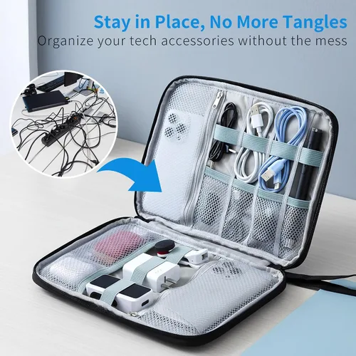 Miniatura 2 de 1 paquete de organizador de viaje electrónico bolsa de almacenamiento de cable de accesorios técnicos