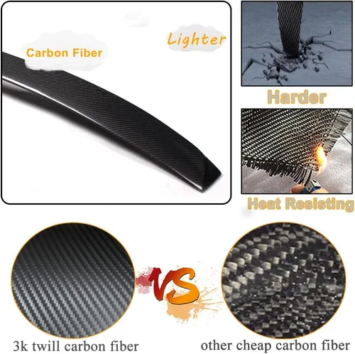 Miniatura 4 de Alerón de techo de fibra de carbono real compatible con 2004-2010 E60 M Sport y M5 E60 Sedan Roof Window Visor Spoiler Wing Lip Factory Outlet